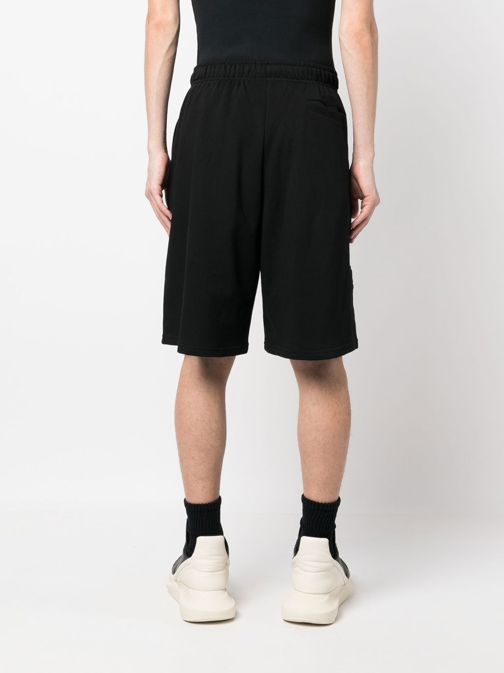 Black logo-print detail bermuda shorts - men